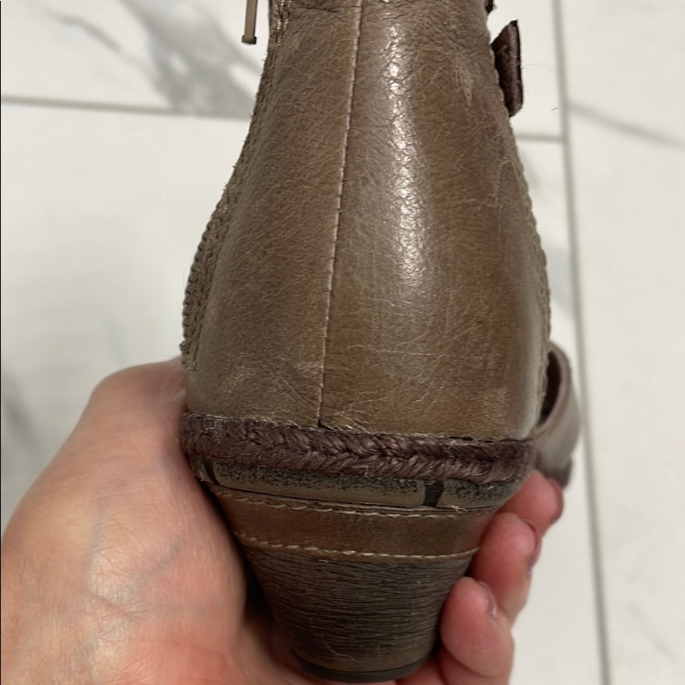 Bussola Brown/Dark Tan Leather Comfort Sandles Minimalist Design Size 40 - Picture 13 of 15